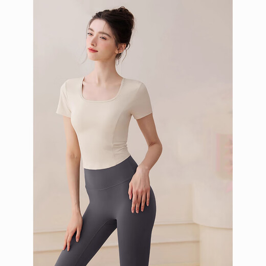 Vinoa Yoga Wear 2025 New Women's Top Summer Thin Clothes Beautiful Fitness Pilates Training Set Caramel Orange L 105-120Jin Jin is equal to 0.5 kg