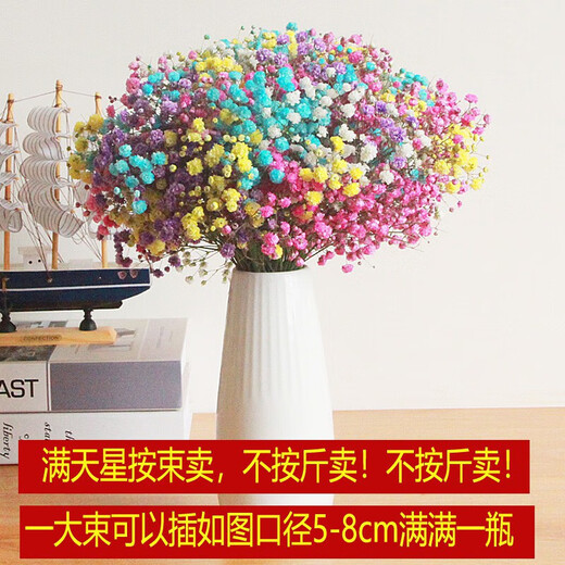 Dried flower bouquet living room decoration decoration Yunnan real flowers dried natural flowers wholesale baby's breath forget-me-not purple baby's breath large bouquet (not including bottle)