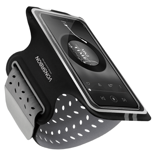 JCZS running mobile phone arm bag for men and women, sports and fitness, light and touchable screen mobile phone bag, wrist bag, suitable for Apple and Huawei, standard model, obsidian black * universal for screens below 6.8