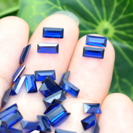 Fat Donglai same style tanzanite loose stone dark blue small baguette gemstone with stone inlaid bezel ring pendant 2x3mm (10 pieces)