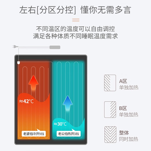 琴岛纯棉电热毯双人双控高端棉质加厚家用调温智能定时电褥子可水洗 200x180cm双面棉质加厚可定时