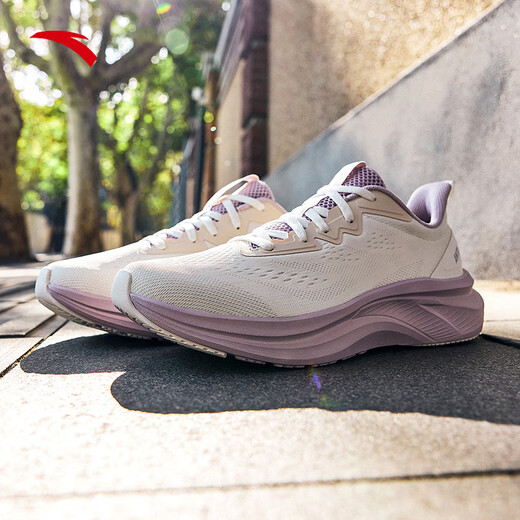 安踏（ANTA）游川丨跑鞋女新款轻便运动鞋减震跑步鞋女软底跳绳鞋休闲鞋子 【游川】象牙白/淡柔粉-1 38