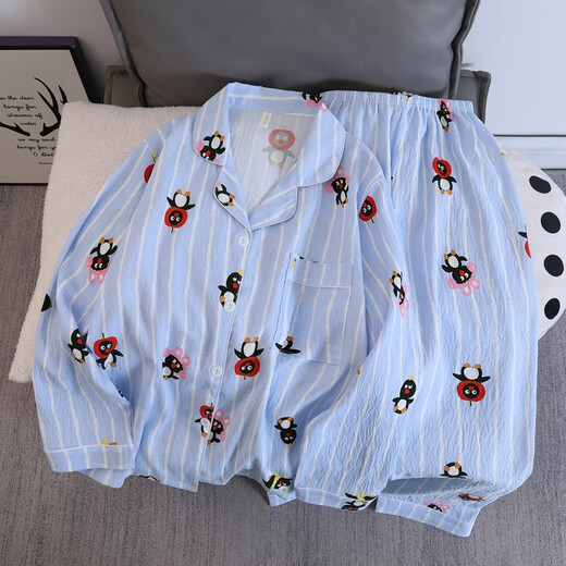 Lexi Beiluo Frühling und Herbst Dünne Wolke Baumwolle süßer Pyjamas Hauskleidung 826#Love Bow 170 m