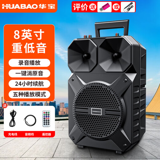 Huabao XY-1013 flagship wireless Bluetooth speaker outdoor large volume square dance audio small household portable mobile stall speaker without microphone