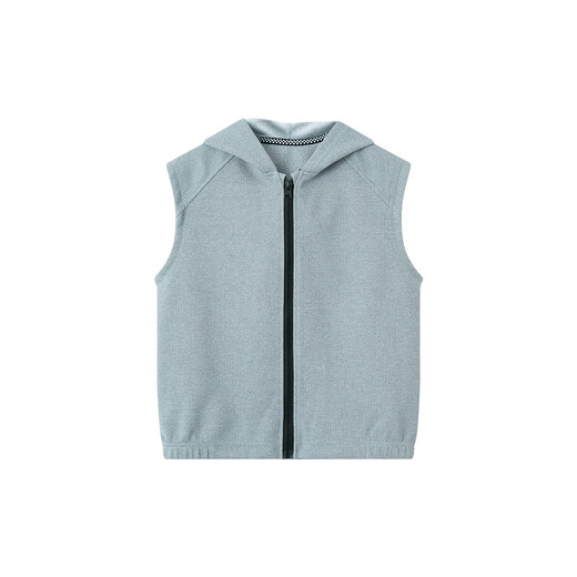 Duojia Boys' Hooded Vest 2025 Spring and Autumn Children's Sleeveless Waffle Inner Vest and Waistcoat Children's Clothing Jacket