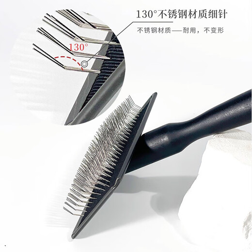 Musentang Black Gold No. 1 Steel Titanium Coated Needle Comb Pet Massage Comb Cat Comb Dog Hair Comb Removal of Floating Hair Removal Massage and Smooth Hair Black Gold No. 1 Needle Comb (Soft Needle)