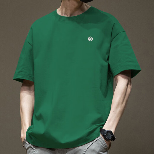 森马（Semir）潮流美式短袖t恤男夏季纯棉圆领百搭休闲2025新款潮牌宽松港风T恤 白色-1365短袖-纯棉 S 【建议80-110斤】
