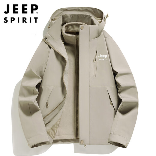 JEEP SPIRIT Jeep Jacket for men and women three-in-one casual jacket men's jacket autumn and winter sports soft shell windproof clothing