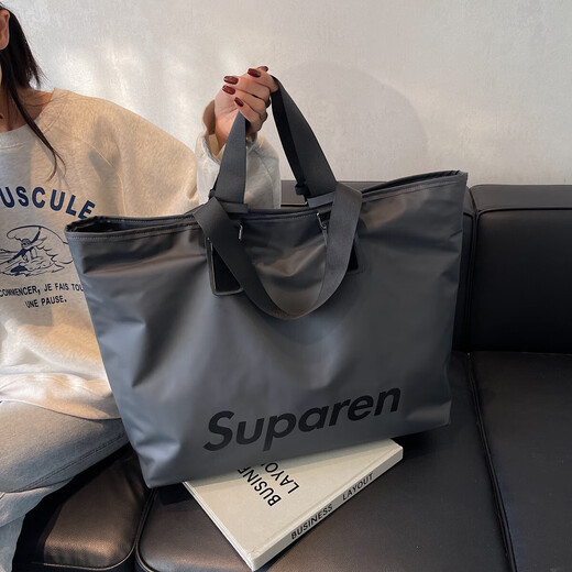 Retro -Tasche Frauen große Kapazität 2025 Neues Casual Crossbody Business Gepäckbeutel vielseitige einfache Ausflugsbeutel grau