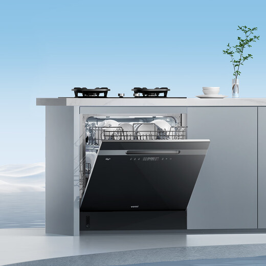 VATTI VATTI built-in dishwasher household 12 sets large-capacity washing, disinfection, drying and storage fully automatic dishwasher all-in-one machine installed under the stove high temperature ultraviolet sterilization home iE7M black