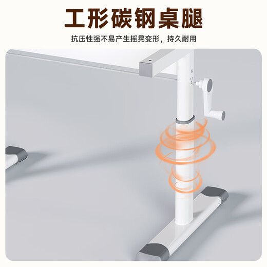 Zhaishida Computer Desk Study Table Hand-crank Lift Table Home Desktop Student Writing Desk Gaming Table DNZ-17 Upgraded Three-Work Reinforcement Simple White 100*60cm