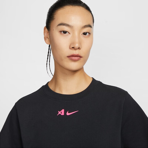 耐克（NIKE）阿贾AJA女子宽松短袖T恤夏季新款纯棉半袖官方NIKE HQ1697 010黑 XL