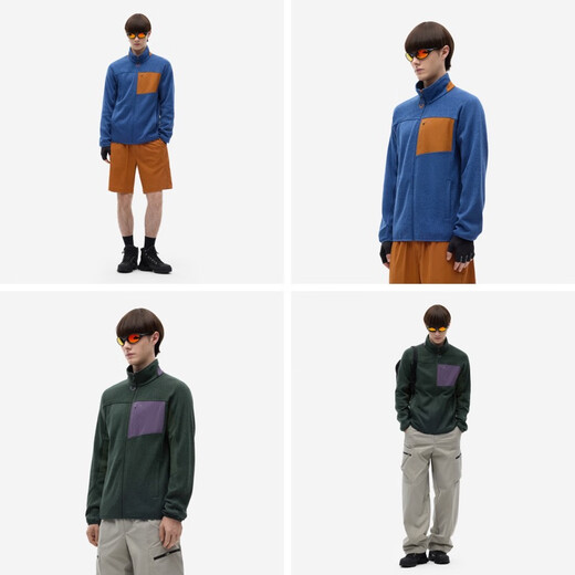 Jiao Nei Repi 302++ men's cationic wool-like stand-up collar flower yarn functional jacket autumn and winter warm top new style dark hemp green L