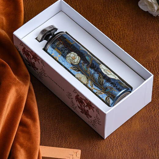 Sonorous pure titanium thermos cup for women, high-looking water cup, 2025 new large-capacity portable cup, titanium cup, stewed tea cup, 180ML purple rose manor, pure titanium, gift box