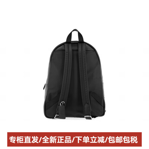 蔻驰（COACH）Charlie30时尚休闲老花帆布拼小牛皮背包双肩包大号男女同款黑色 基础装(包+防尘袋)