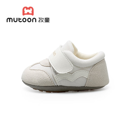 Shepherd's Baby Shoes Spring and Autumn Breathable Mesh Soft Cuddle Shoes Soft Sole Retro Toddler Shoes Cream Gray 16