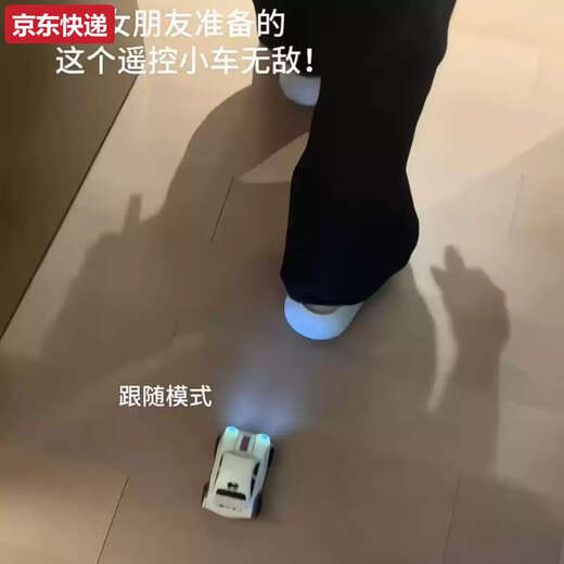 Tianmiaomiao intelligent induction following remote control car children's mini toy car racing electric four-wheel drive high-speed drift car model 2.4G black collision car