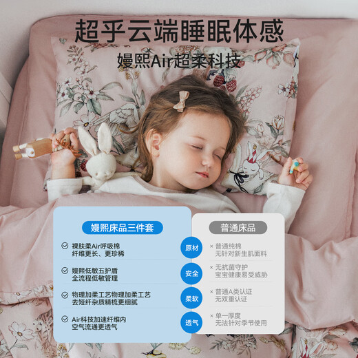 Manxi (Emxee) Kindergartenquilt dreiteiliger Set reines Baumwollbaby Kinderbettung sechs oder siebenköpfig Set Herbst-Märchen Drei-teilige Set [Quilt Cover + Pad Cover + Kissenbezüge]