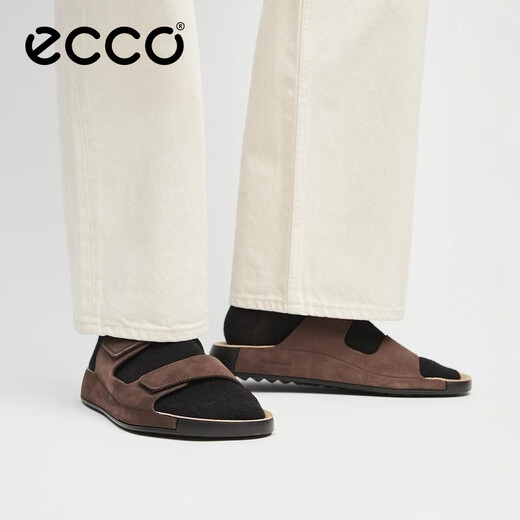Ecco Sandals Men Summer Houghtable Light Sole Sole Casual Cowhide Sandales Como 500904 COULAGE COURCE 41