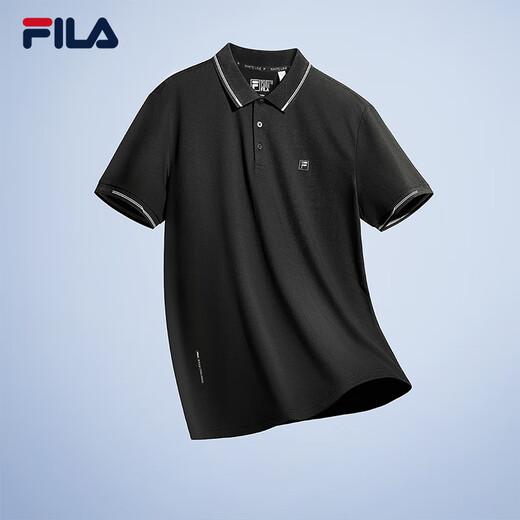 Fila Pilot POLO | Fila official men's knitted POLO2025 summer new fashion casual cool short-sleeved black-BK L 175/96A/L