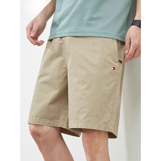 TO MMY HWAKETOMMYBULL American Tommy Tommy Summer Pure Cotton Men's Five-Cut Shorts Casual and All-Match Loose Beach Pants 9215 Top-Blue XL (Suggested 135-155Jin [Jin equals 0.5 kg])