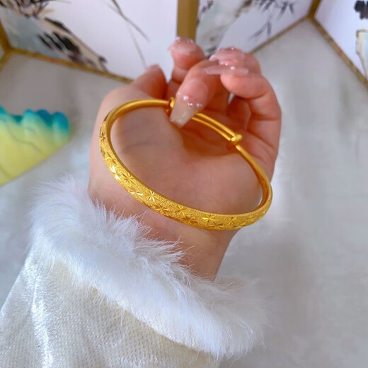 Authentic Fengxiang real gold 18K bracelet for women Hong Kong gold 18K baby's breath bracelet Valentine's Day gift for wife and mother 26g baby's breath bracelet (gives ring)