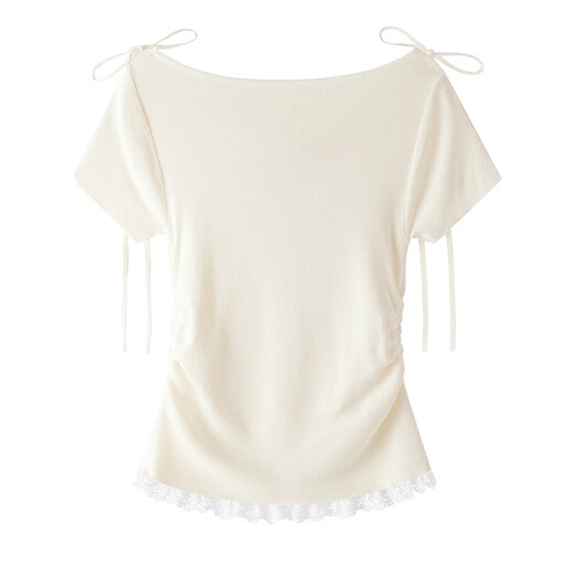 Silk Cypress House Sweater en tricot à une longueur 2025 Été Nouveau Style Femme littéraire Lady Pullover courte courte à manches courtes
