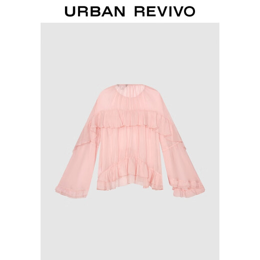 UR2025 summer new women's ruffle super loose long-sleeved shirt shirt UWG250158