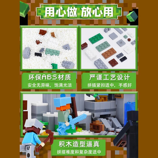 MAILE KID Minecraft Cave Peripheral Online Games Compatible with Lego Building Blocks Props Children Boys Birthday Gift Toys