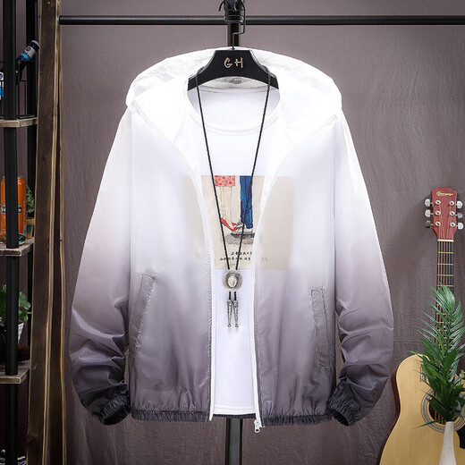 LA Summer Ice Silk Jacket Men's Sun Protection Vêtements à séchage rapide Contrôlements de protection du soleil Adolescents 9926 blanc et bleu M