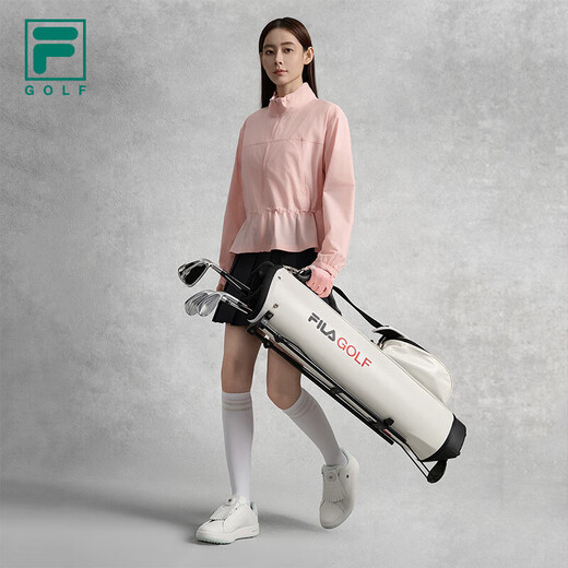 斐乐（FILA）官方女士梭织外套2025秋季新款高尔夫运动宽松立领上衣 湘妃粉-LP XL 175/92A/XL