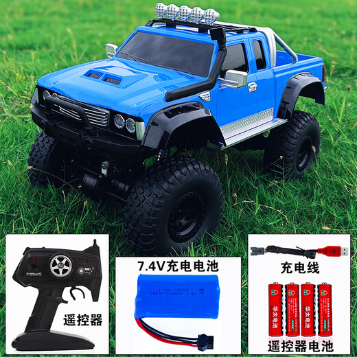 Burjuman Fernbedienung Pickup Kletterwagen Hochgeschwindigkeitskletterwagen Extra große Offroad-Pickup Pickup Fernsteuerung Spielzeugauto Kinder-Elektroautos Pickup Blau geliefert mit einer Reihe von Batterien
