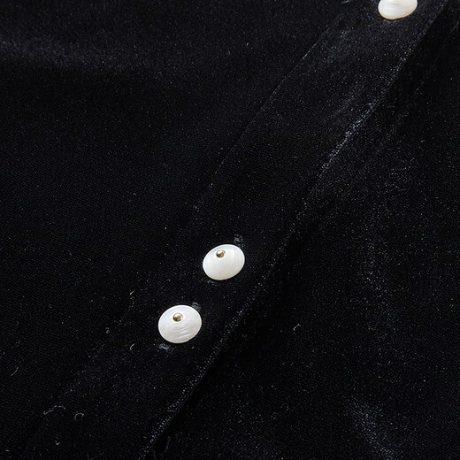 Xiangying French black velvet shirt for women 2025 winter new style super nice lace temperament long-sleeved top black M 160/84A/95-110Jin Jin equals 0.5 kg