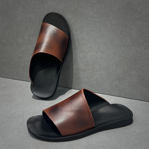 DIFANPU International Luxury Brand Herrenschuhe 2025 Neueste Sommer-Slipper High-End-Freizeitschuhe bequeme weiche Sohle Flip-Flops Black [Brand Gift Box] 38