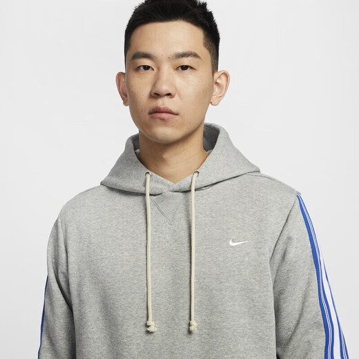 Nike (NIKE) sweatshirt jacket men's spring and autumn sportswear warm loose casual hooded pullover top HJ3882-063 grey inner lilac S