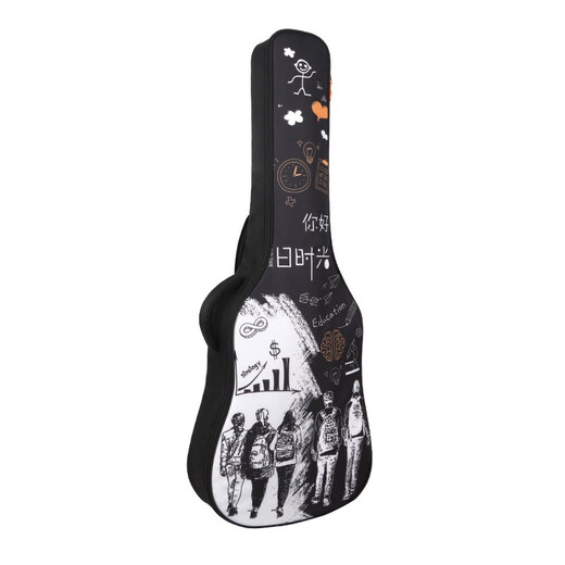 
Jinchuanjinchuan folk guitar piano bag electric guitar bag 41 inch guitar backpack women cute guitar bag personality graffiti back pocket 36 inch dancing notes