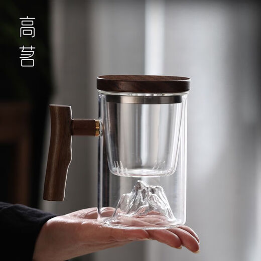 
Wen Shiou's personal tea cup tea water separation men's tea cup glass Japanese style tea ceremony cup 9194 Hongya three-piece cup beech wood 450ML 200mL (inclusive)-400mL (inclusive)