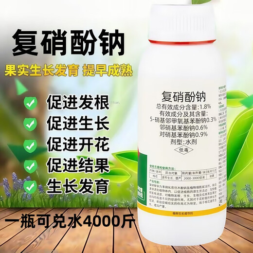 Sodium nitrophenolate can root and strengthen seedlings, promote flower bud differentiation, preserve flowers and fruits, increase fruit setting rate, and eliminate pesticide damage regulator 500g