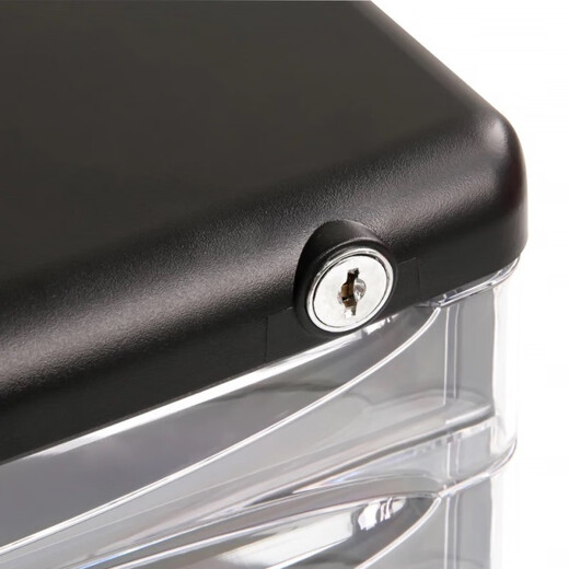 Deli/9795 Desktop -Dateischrank transparente Schubladen -Büro -Aufbewahrungskasten Plastik A4 mit Lock 4 -Schichten. 9794 Dunkelgrau Standard