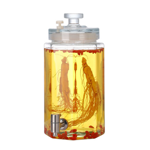 Sailoto bubble 10 Jin Jin is equal to 0.5 kg 20 Jin Jin is equal to 0.5 kg Sealed glass medicine jar with faucet 20 Jin Jin is equal to 0.5 kg + Copper color cylindrical stainless steel exhaust smooth surface eight