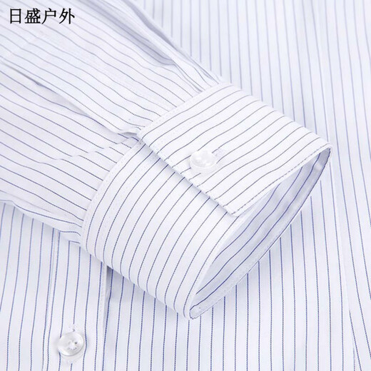 何佳功建行工作服女式正装领白底蓝色竖条纹短袖衬衫方领修身银行工作服 3882男方领浅兰斜纹短袖 40(175_92A)