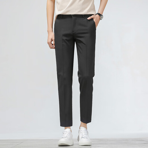 
VERSINOTRSV brand men's trousers men's slim straight cut-out pants casual pants summer thin stretch men's pants khaki 9921-summer thin 29