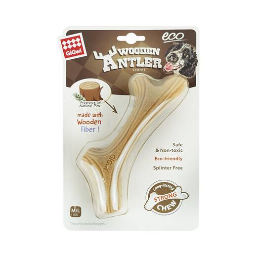 GiGwi dog toys bite-resistant teething sticks dog toys wood plastic antlers puppies small dogs medium and large dogs pet toys wood plastic antlers S