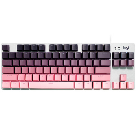 Logitech K835 Benutzerdefinierte Keycap E-Sports Business Office 84 Kabel Kabel mini mechanische Tastatur K835+ Tag und Nacht Pink Keycap White Blue Shaft