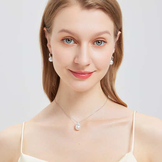 Lebo Fingilder Venus Australian White Natural Seawater Pearl Pendant Necklace 18K Gold Diamond Extremely Bright Ice Queen 13-14mm Heritage Five-Star Venus Double Certificate