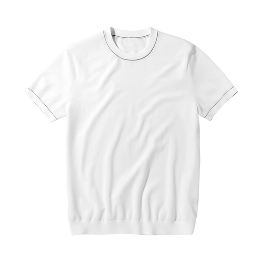 
Mr. Cloth T-shirt contrasting color round neck knitted T-shirt 2025 spring and summer new skin-friendly cool men's short-sleeved ET15099 Haoyuebai S __165