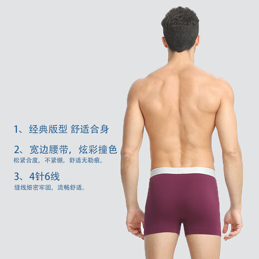 舒雅（Schiesser）德国舒雅内裤男2条装63T舒美纯柔软平角短裤大码男士内裤官方旗舰 7881中彩蓝色+宝蓝色（13977T） M