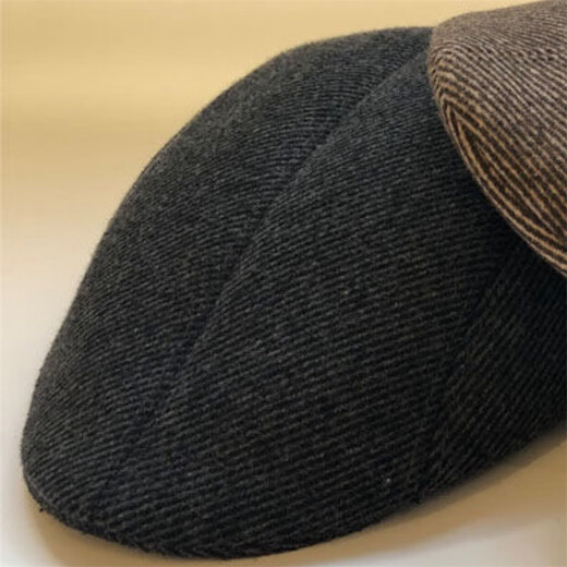 Zhongfei Sombrero Otoño e Invierno para Hombres Nuevo Sombrero de Avance para Personas Mayores y de Mediana Edad Gorra de Visera cálida Ocio al Aire Libre Sombrero de Avance de Lana versátil Sarga Gris Oscuro Talla única
