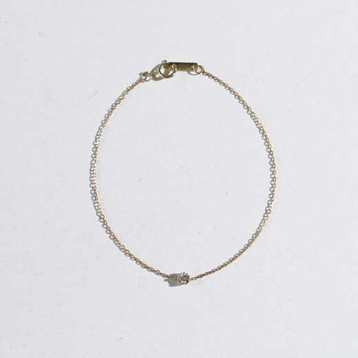 CAOX pure 18k gold au750 real diamond color gold bracelet women's light luxury high-end simple hand jewelry 7 points of diamonds in stock