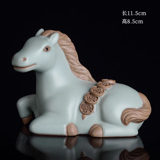 Xian Yan household can raise open-piece Ru porcelain tea pet ornaments - make money immediately tea table tea table ornaments light luxury Tianqing Ru porcelain tea pet - make money immediately